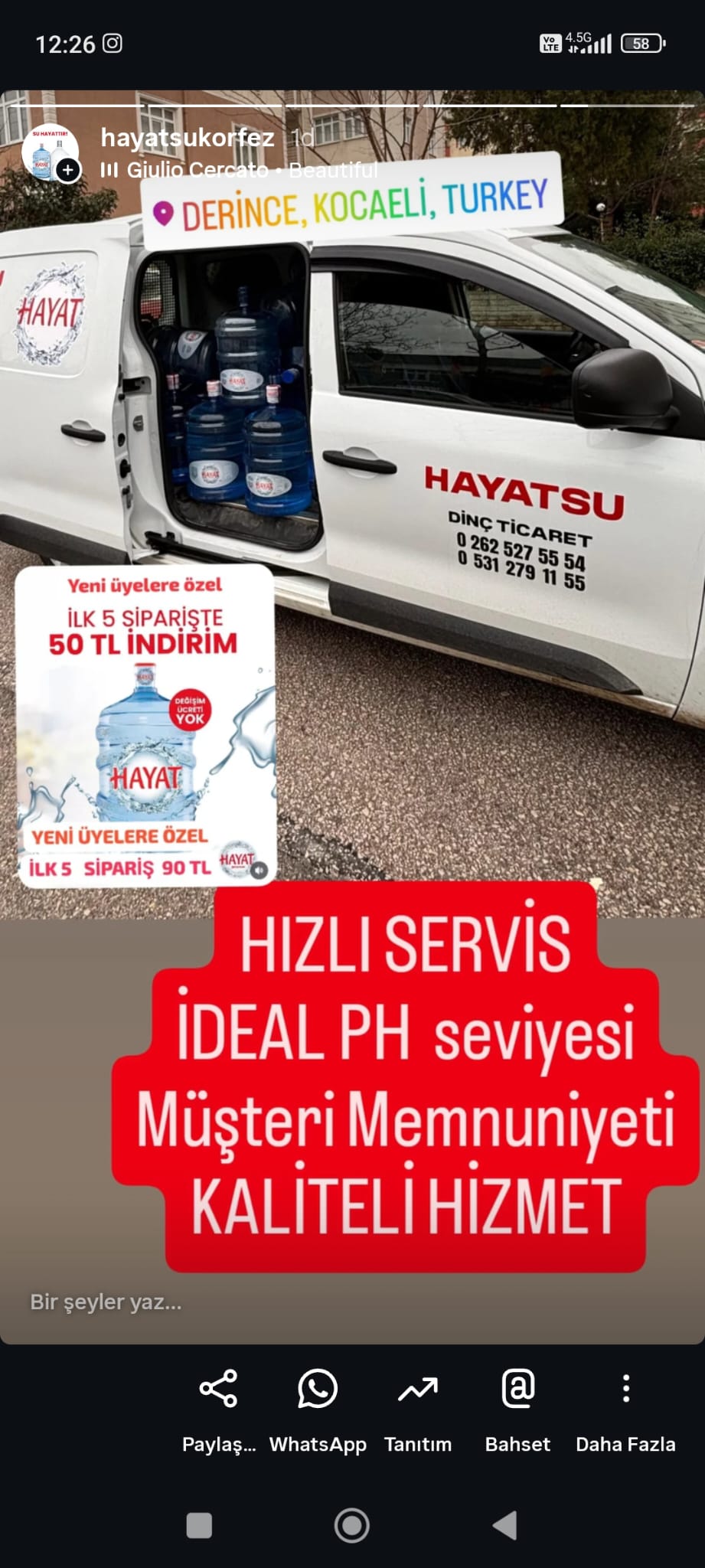 Hızlı Teslimat Hizmeti - 24 saat içinde Körfez ve Derince'ye hızlı teslimat
